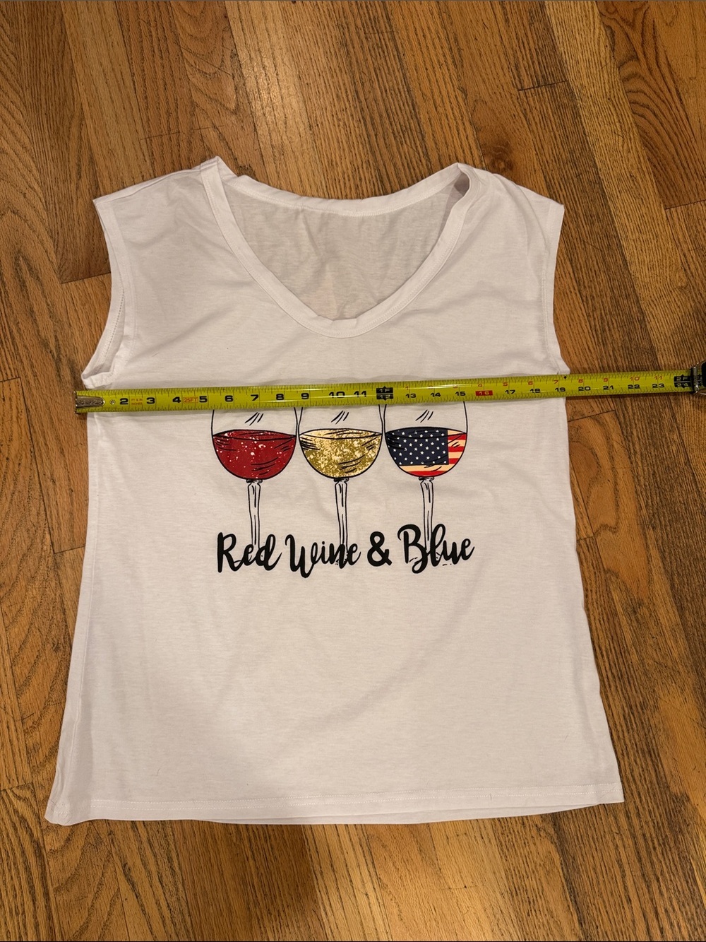 Red Wine & Blue Graphic Tank Top - White - Picture 2 of 5